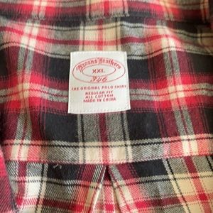XXL BLACK&RED FLANNEL BROOKS BROTHERS BUTTON DOWN